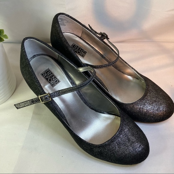 🖤Black Glitter Elegant Evening Wedge Heels (Round Toe) - "Trend Report " - Picture 6 of 15